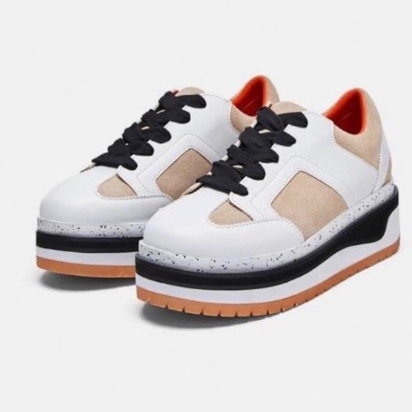 Zara 3 inch Contrasting colors flatform sneakers - Picture 8 of 8